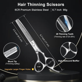 CIICII hair thinning scissors showing ergonomic handle