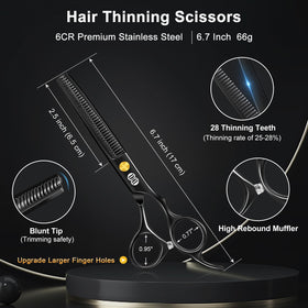 CIICII hair thinning scissors with ergonomic handle