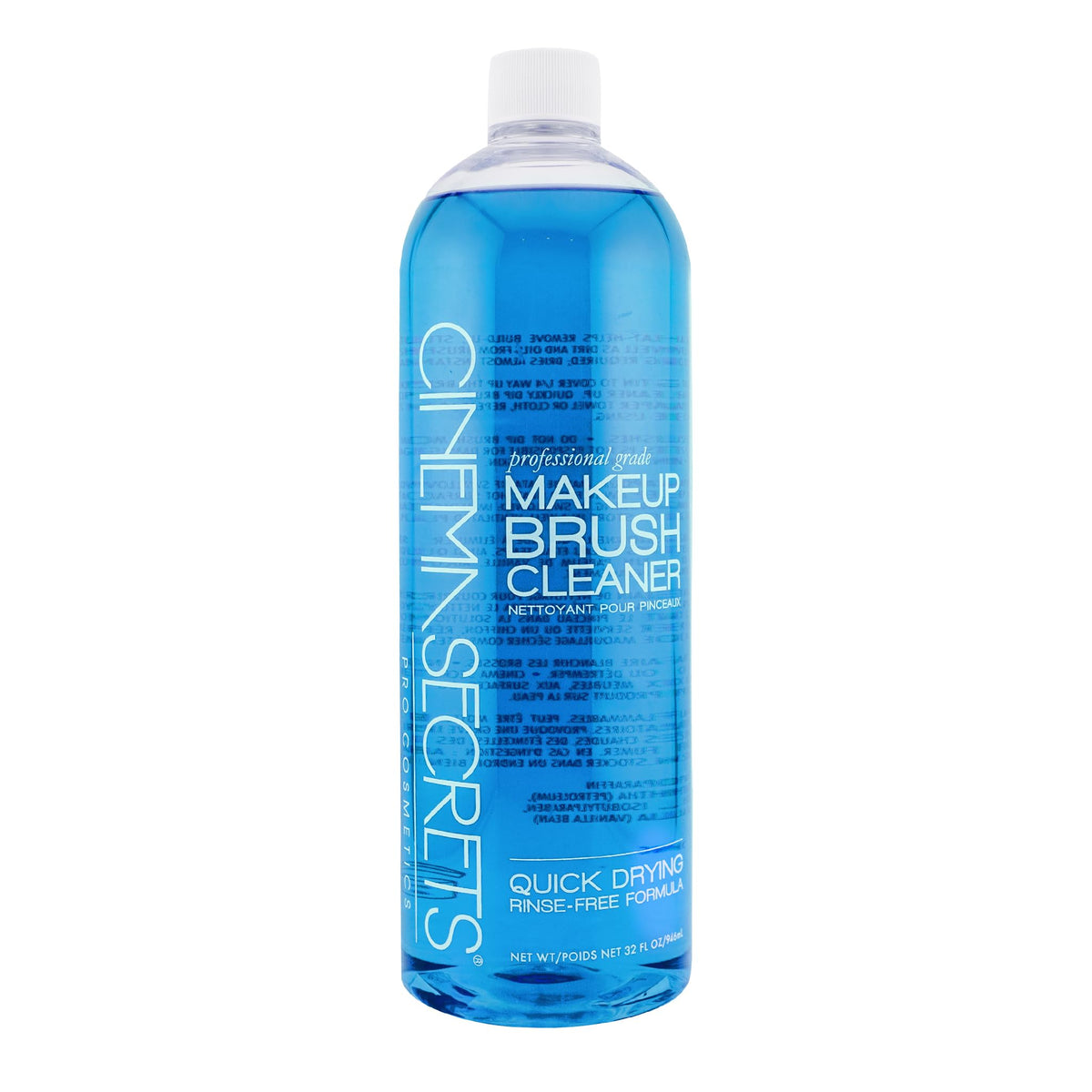 CINEMA SECRETS Blue Vanilla Makeup Brush Cleaner 32 fl oz bottle front view