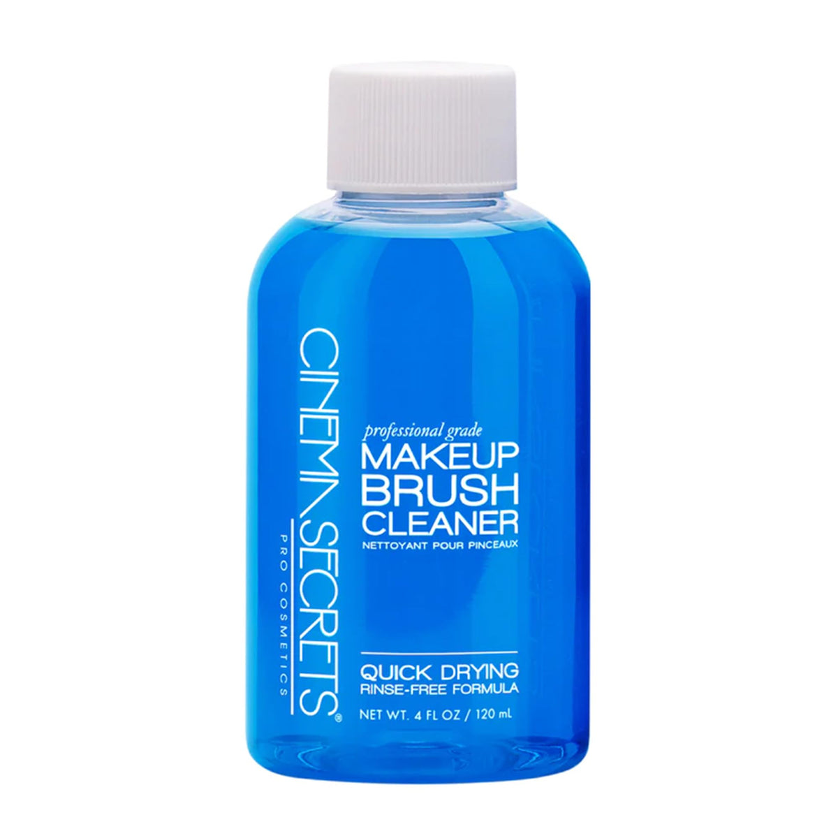 CINEMA SECRETS Blue Vanilla Makeup Brush Cleaner 4 fl oz bottle front view