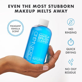 CINEMA SECRETS Blue Vanilla Makeup Brush Cleaner application process