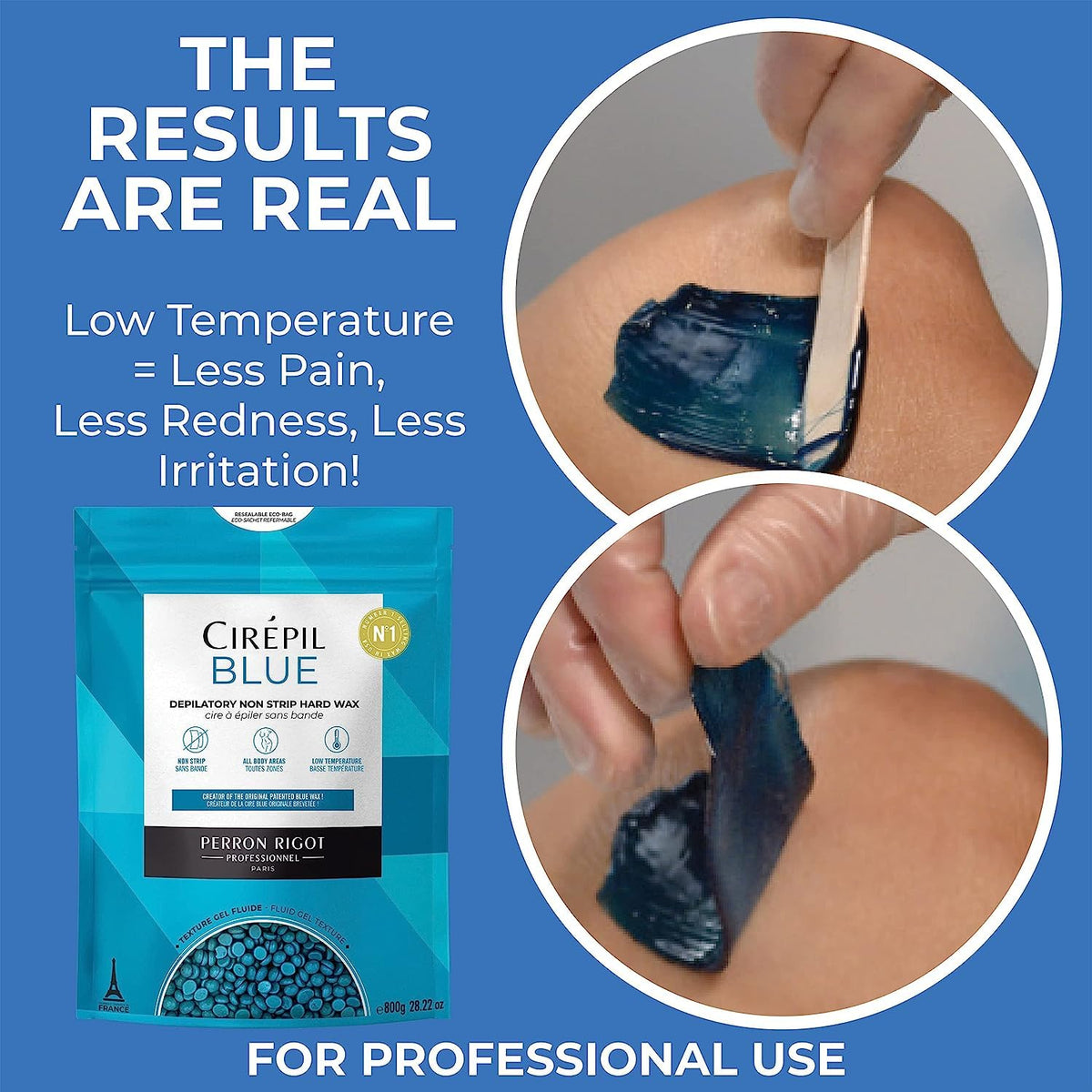 Cirepil Blue Wax Beads application on skin