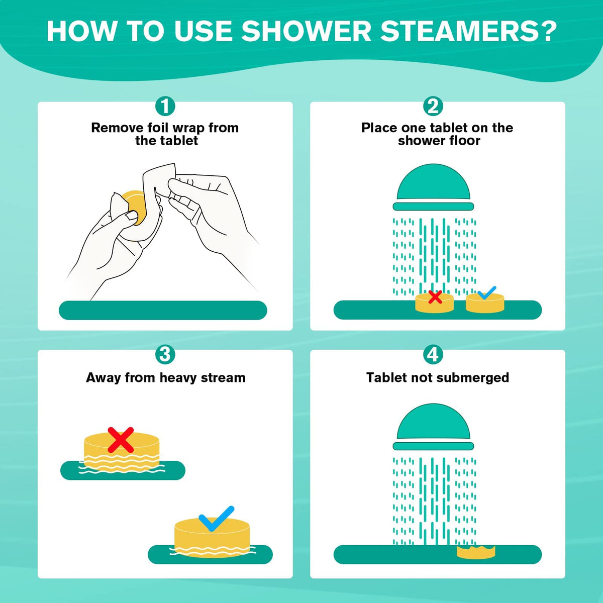 Citrus shower steamer in bathroom setting