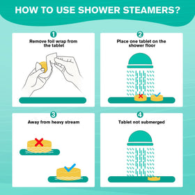 Citrus shower steamer in bathroom setting