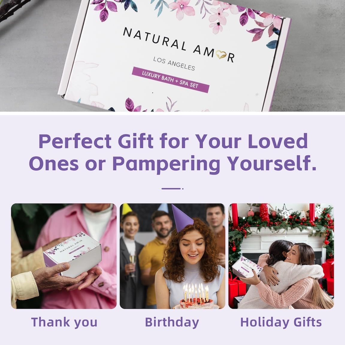 Citrus ylang ylang bath bomb from NATURAL AMOR Spa Gift Set