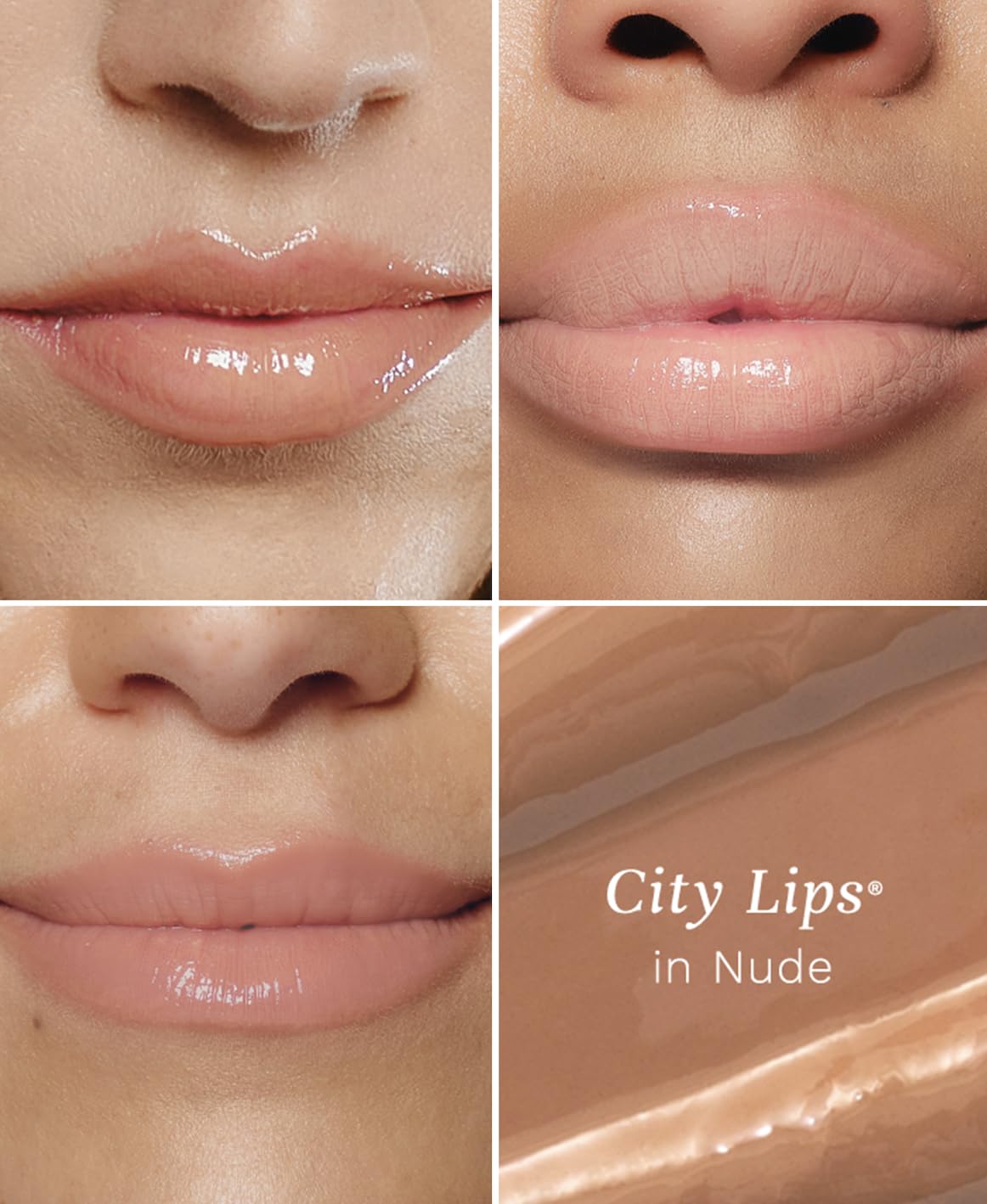 City Beauty City Lips Plumping Lip Gloss Nude applicator close-up