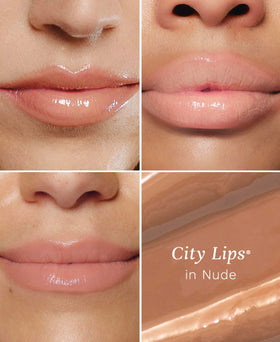 City Beauty City Lips Plumping Lip Gloss Nude applicator close-up