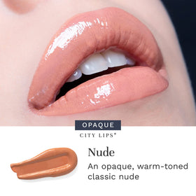 City Beauty City Lips Plumping Lip Gloss Nude in natural light