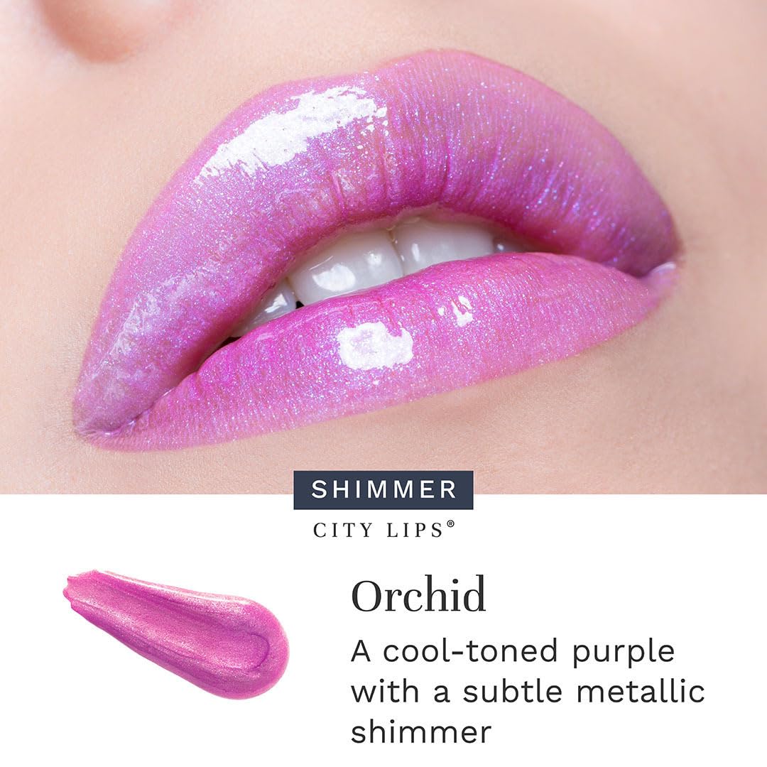 City Beauty City Lips Plumping Lip Gloss Orchid applicator close-up