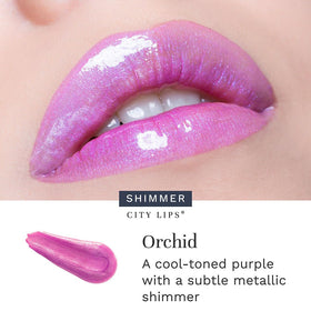 City Beauty City Lips Plumping Lip Gloss Orchid applicator close-up