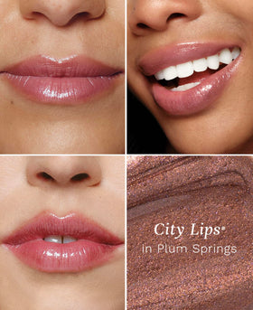 City Beauty City Lips Plumping Lip Gloss Plum Springs applicator close-up