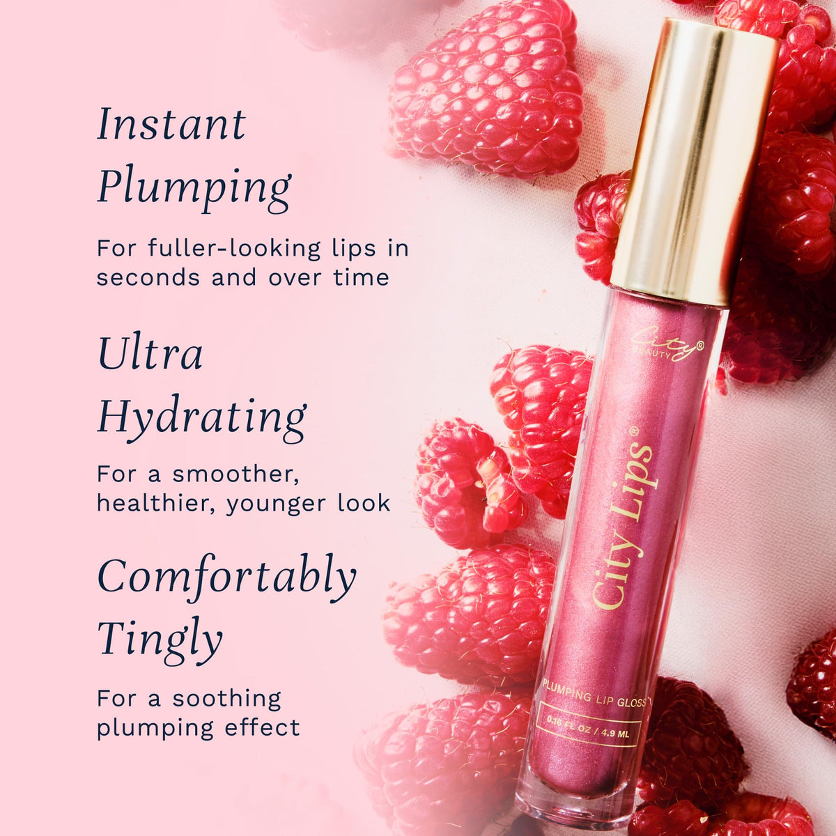 City Beauty City Lips Plumping Lip Gloss Raspberry packaging