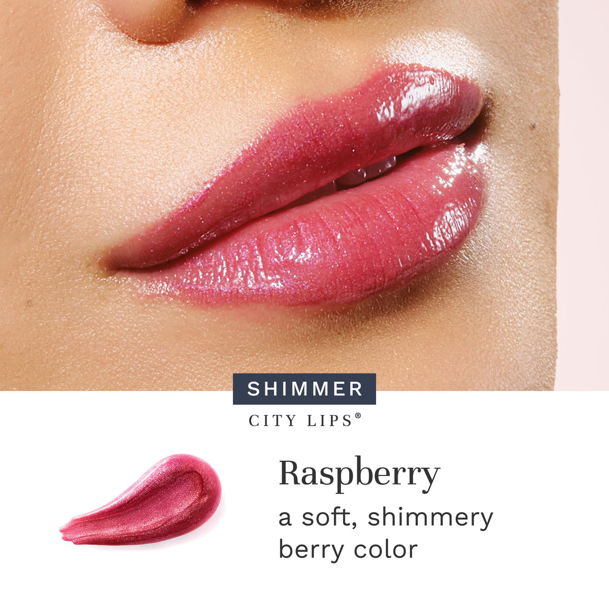 City Beauty City Lips Plumping Lip Gloss Raspberry swatch on skin