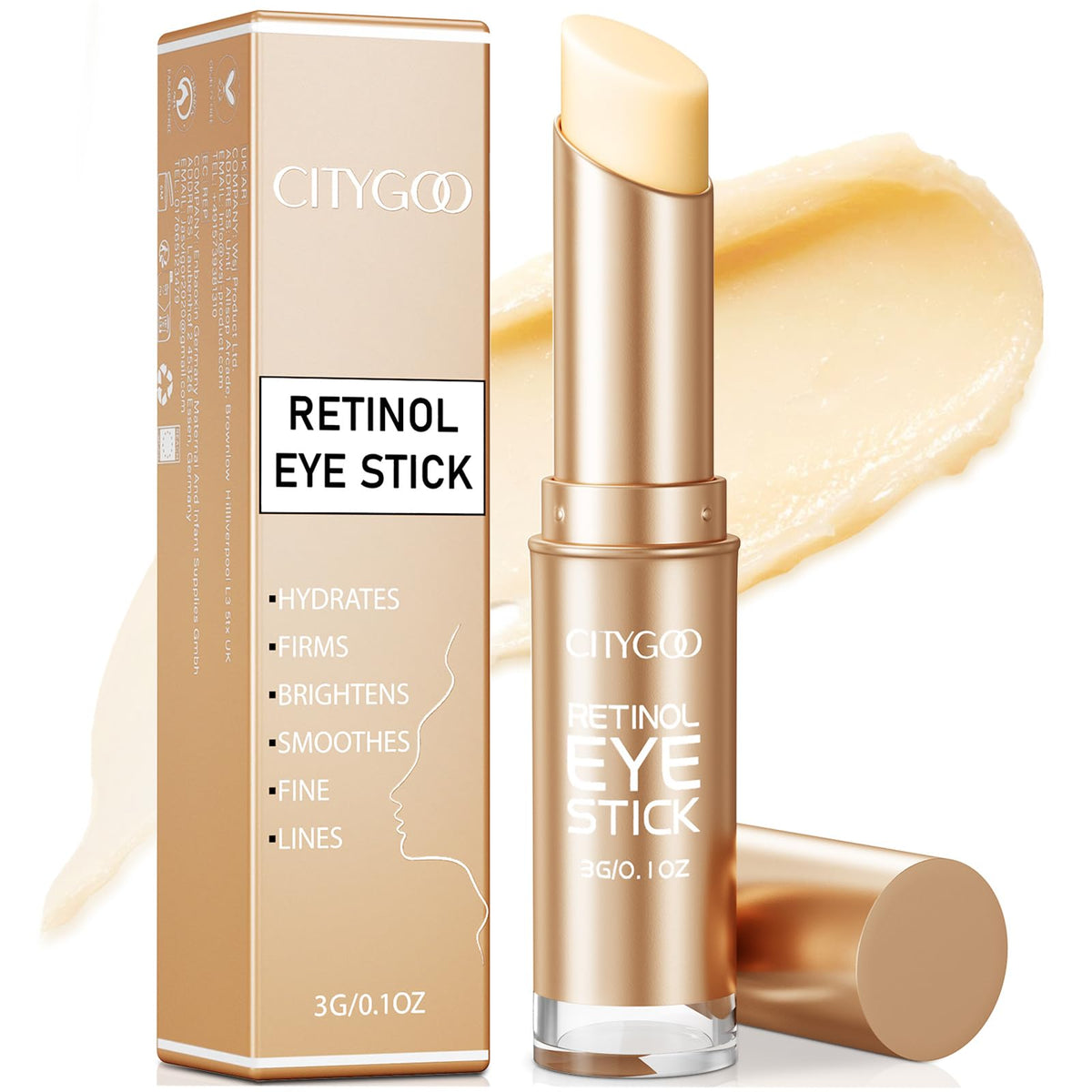 CITYGOO Retinol Eye Stick front view, 20g
