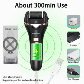 CIVYPRO Electric Foot Callus Remover kit components including charging cable and roller heads