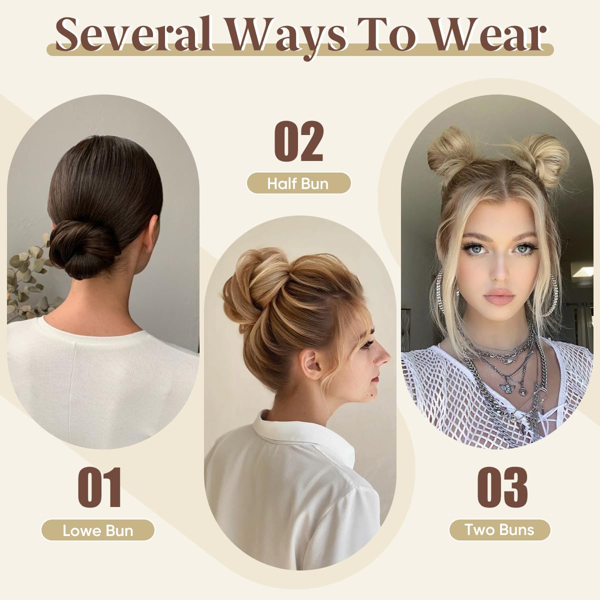 CJL HAIR 2PC Messy Bun Hair Piece packaging view