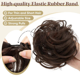CJL HAIR 2PC Messy Bun Hair Piece styled as cat ears