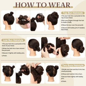 CJL HAIR 2PC Small Messy Bun Hair Piece packaging