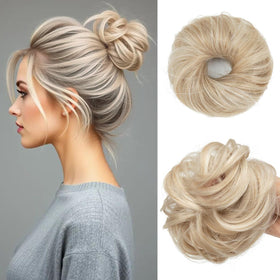 CJL HAIR 2PCs Small Messy Bun Hair Piece front view
