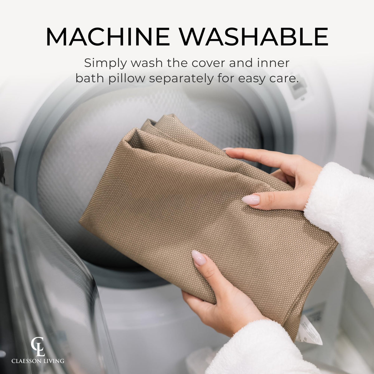 Claessonliving Bath Pillow demonstrating ergonomic design