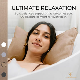 Claessonliving Bath Pillow in a bathtub with relaxing ambiance