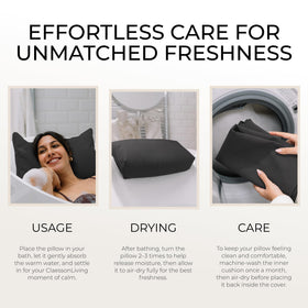 Claessonliving Luxury Bath Pillow being machine washed