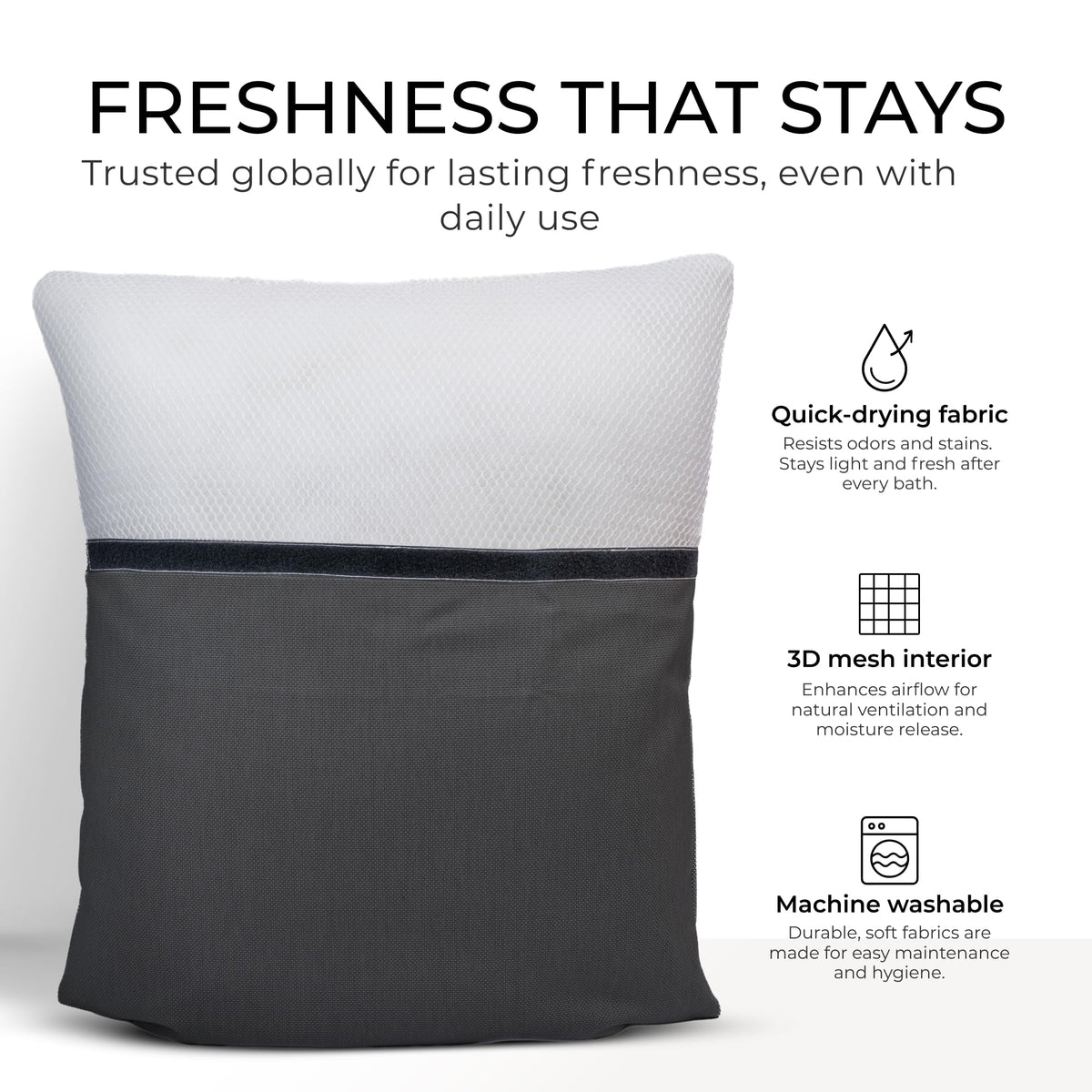 Claessonliving Luxury Bath Pillow close-up of fabric texture