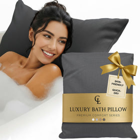Claessonliving Luxury Bath Pillow dark gray front view