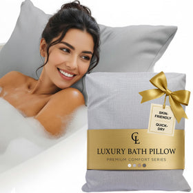 Claessonliving Luxury Bath Pillow in light gray, front view