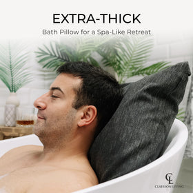 Claessonliving Luxury Bath Pillow on a poolside lounge