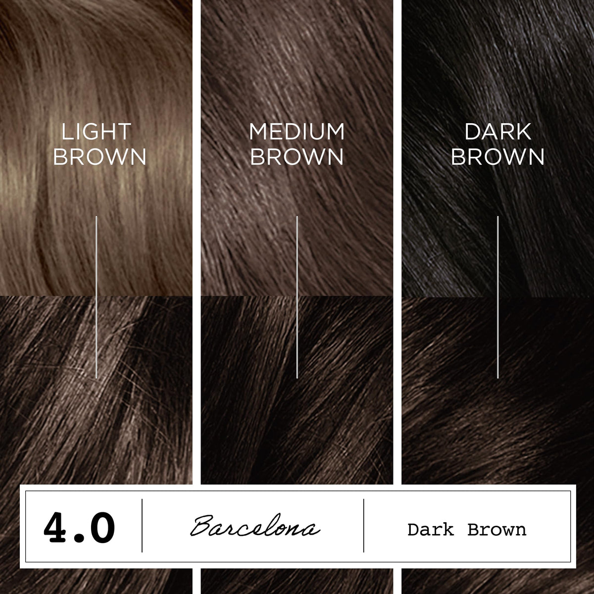 Clairol ColorStrong 4.0 Dark Brown swatch on hair
