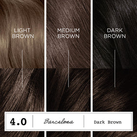 Clairol ColorStrong 4.0 Dark Brown swatch on hair