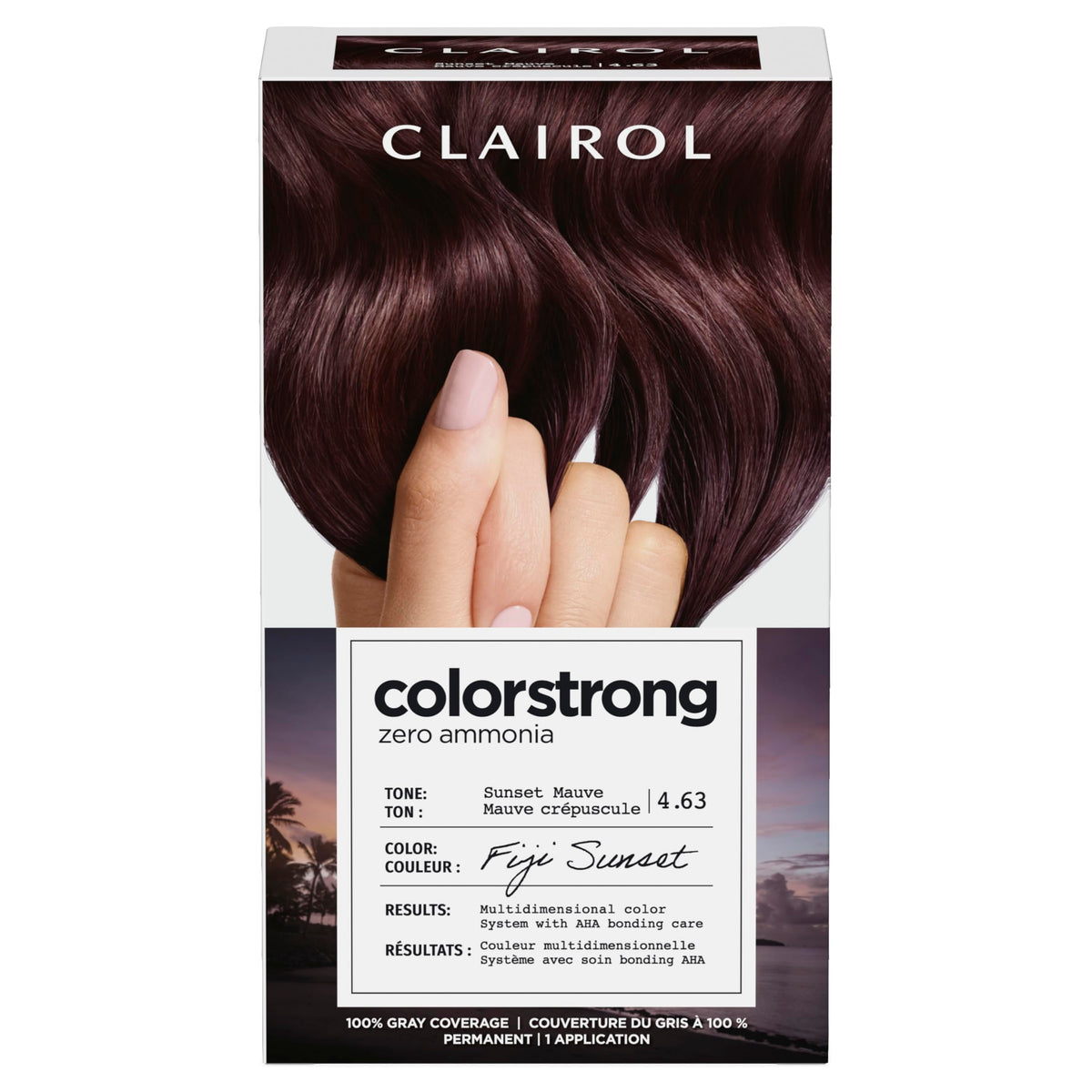 Clairol ColorStrong 4.63 Sunset Mauve hair dye box front view