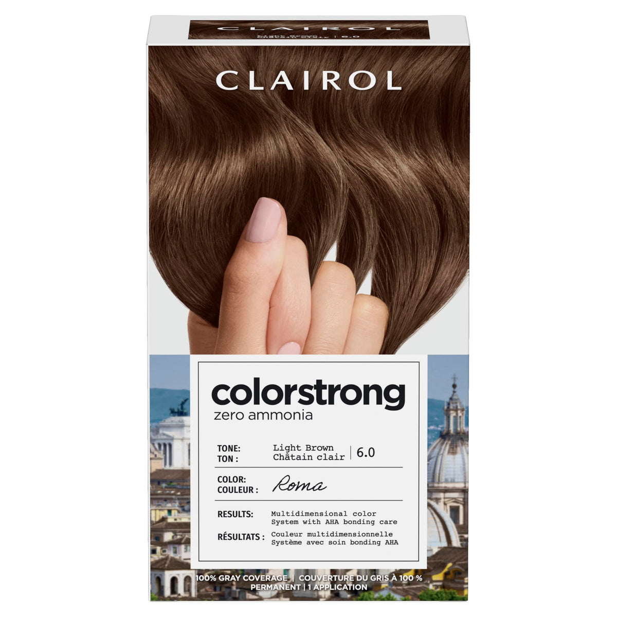 Clairol ColorStrong 6.0 Light Brown hair dye box front view