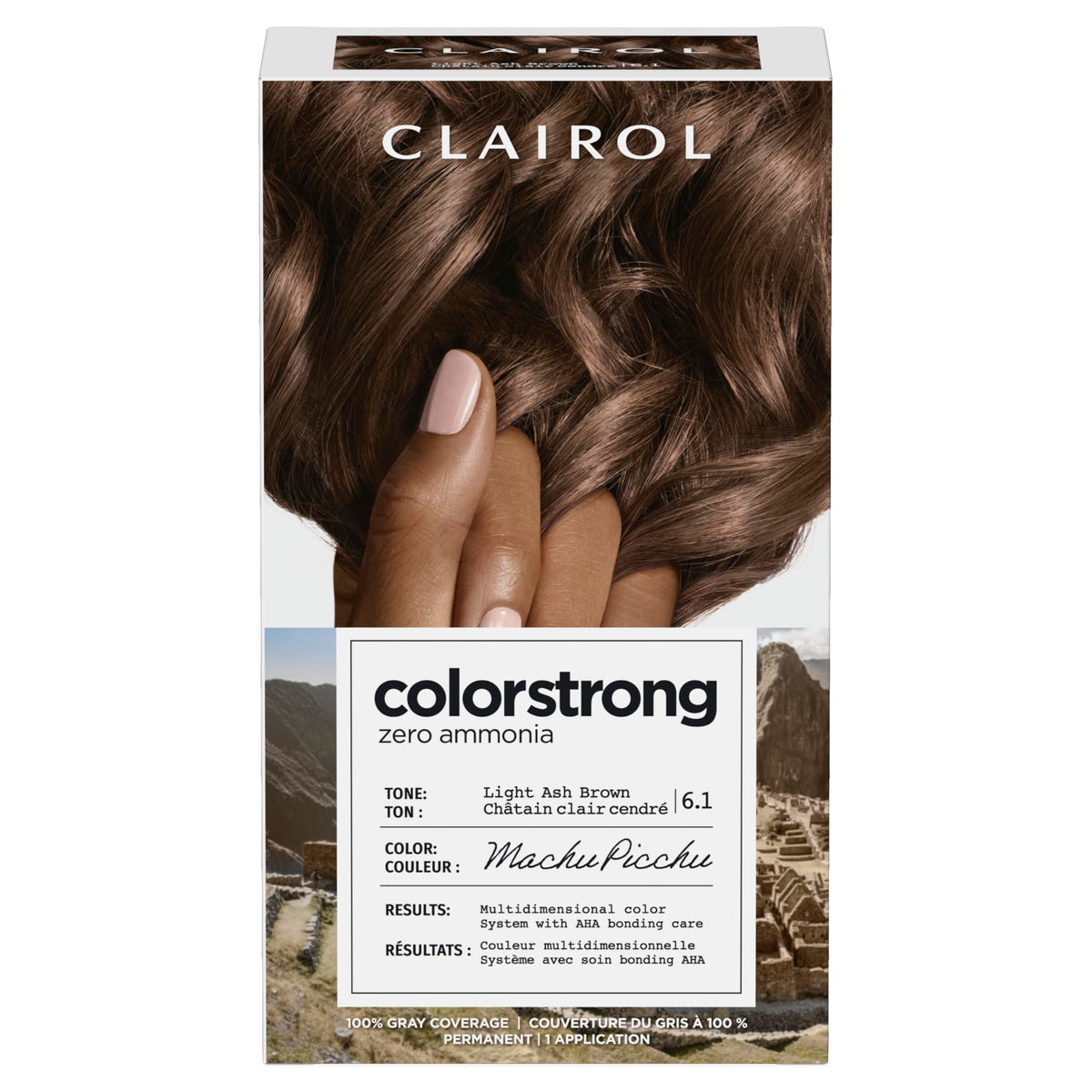 Clairol ColorStrong 6.1 Light Ash Brown hair dye kit front view