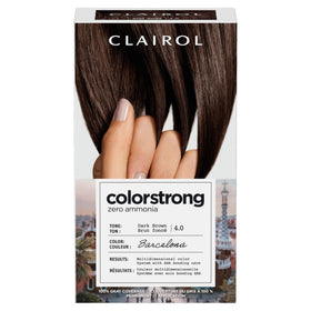Clairol ColorStrong Permanent Hair Dye 4.0 Dark Brown packaging front view