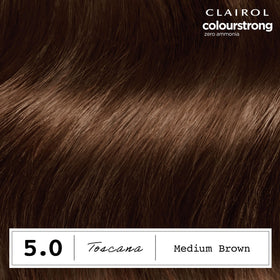 Clairol ColorStrong Permanent Hair Dye 5.0 Medium Brown Bonding Primer with AHA