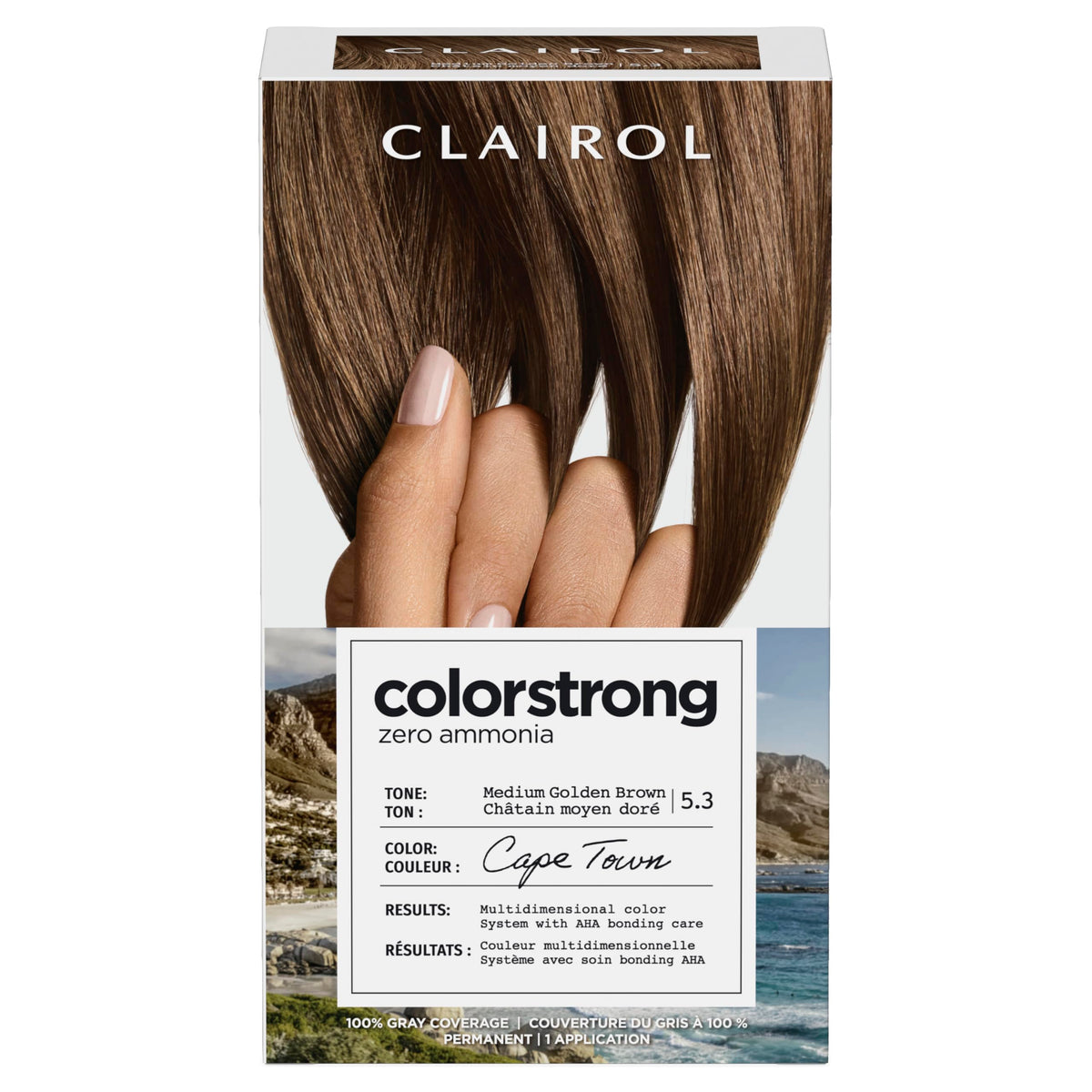 Clairol ColorStrong Permanent Hair Dye 5.3 M Golden Brown front view