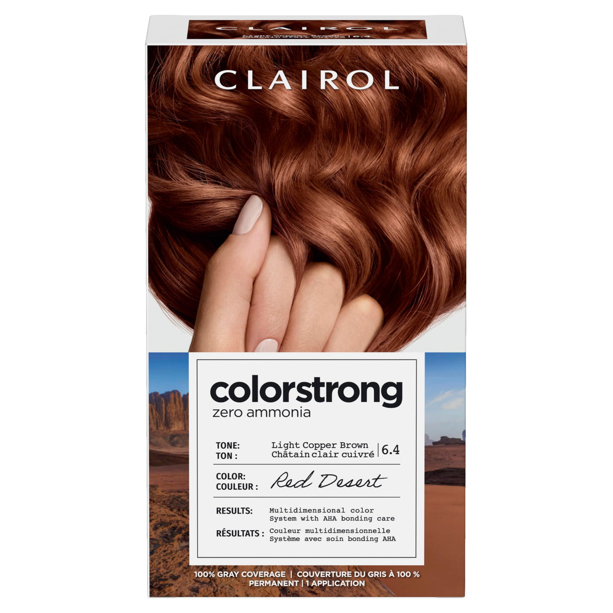 Clairol ColorStrong Permanent Hair Dye 6.4 Light Copper Brown front view