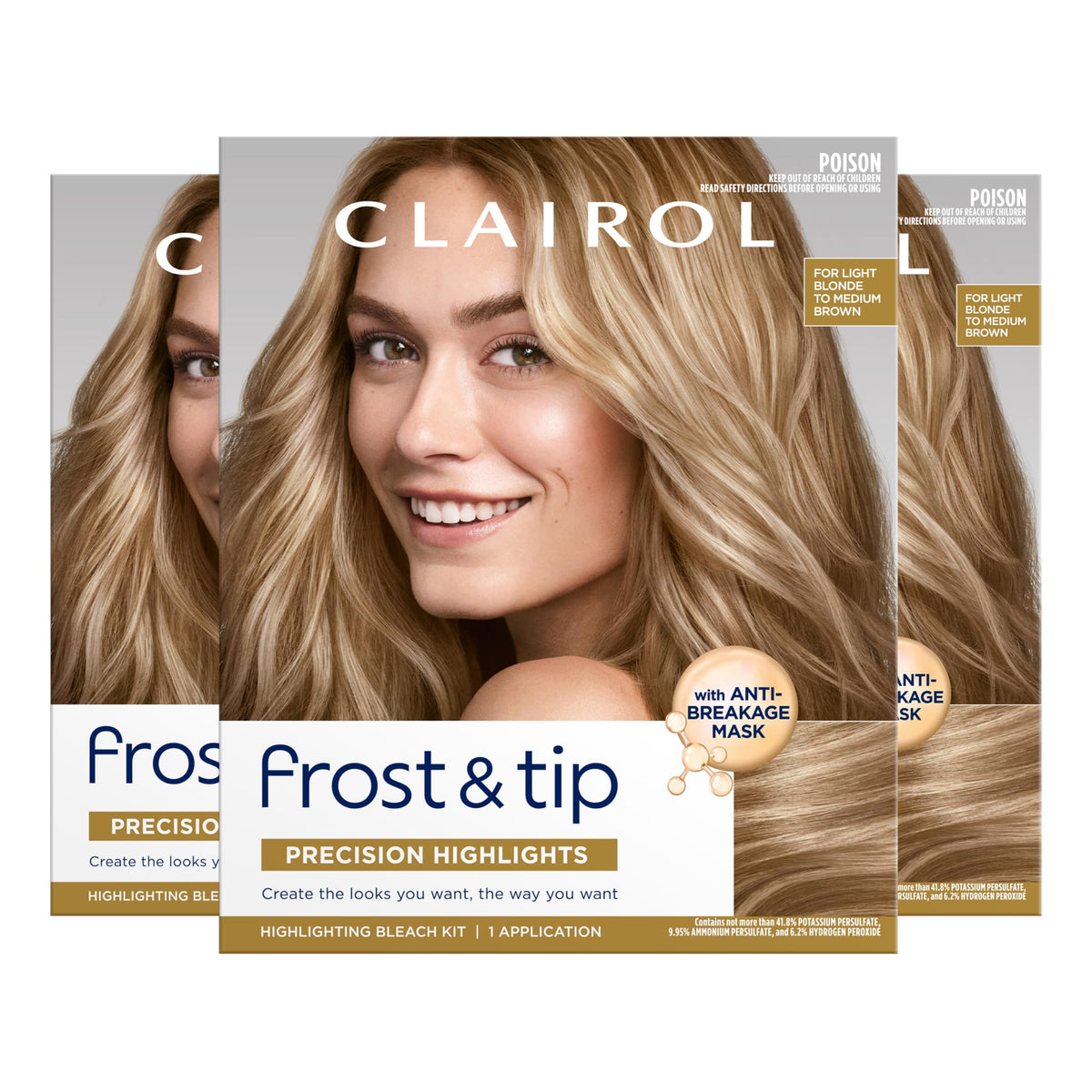 Clairol Frost & Tip Hair Dye 3Pk packaging front view