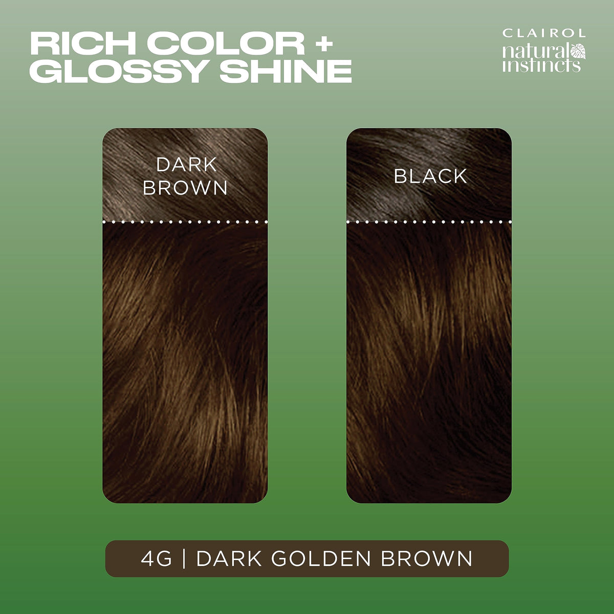 Clairol Natural Instincts 4G Dark Golden Brown shade swatch