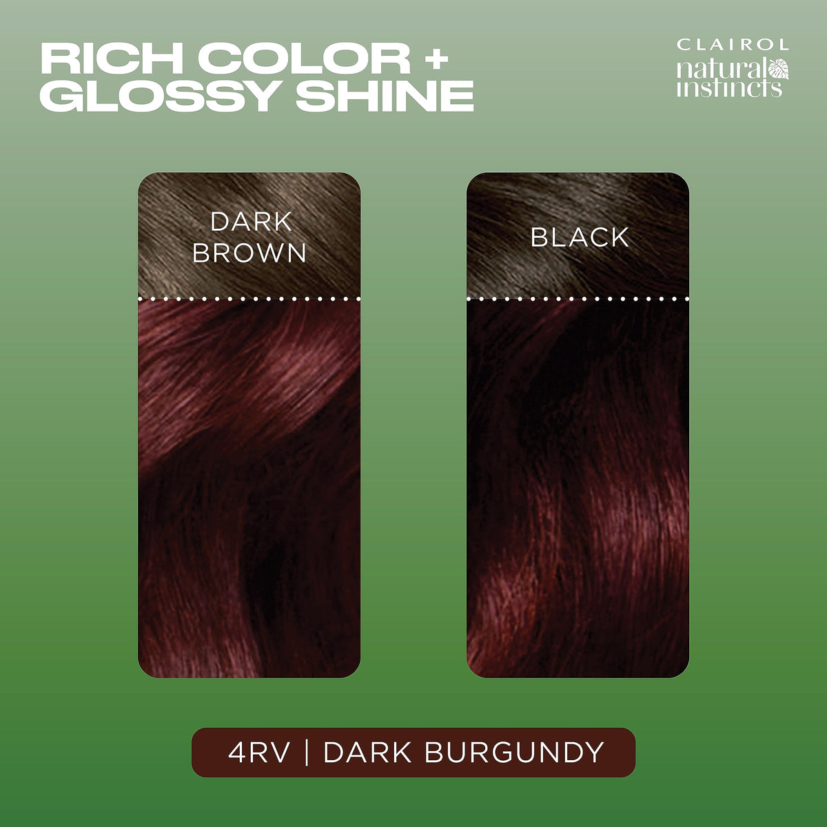 Clairol Natural Instincts 4RV Dark Burgundy hair dye mixed in a bowl