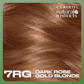 Clairol Natural Instincts 7RG Dark Rose Gold Blonde applied on hair