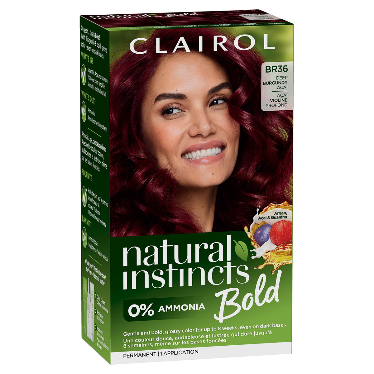 Clairol Natural Instincts Bold Hair Dye Deep Burgundy Acai front view