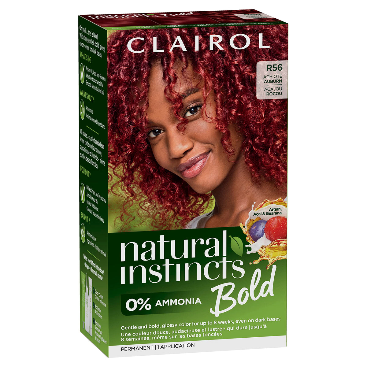 Clairol Natural Instincts Bold Hair Dye R56 Achiote Auburn front view