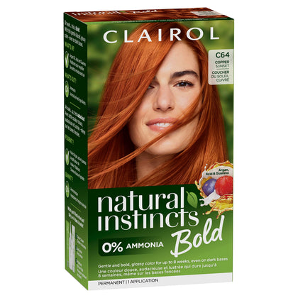 Clairol Natural Instincts Bold Permanent Hair Dye Copper Sunset packaging front view