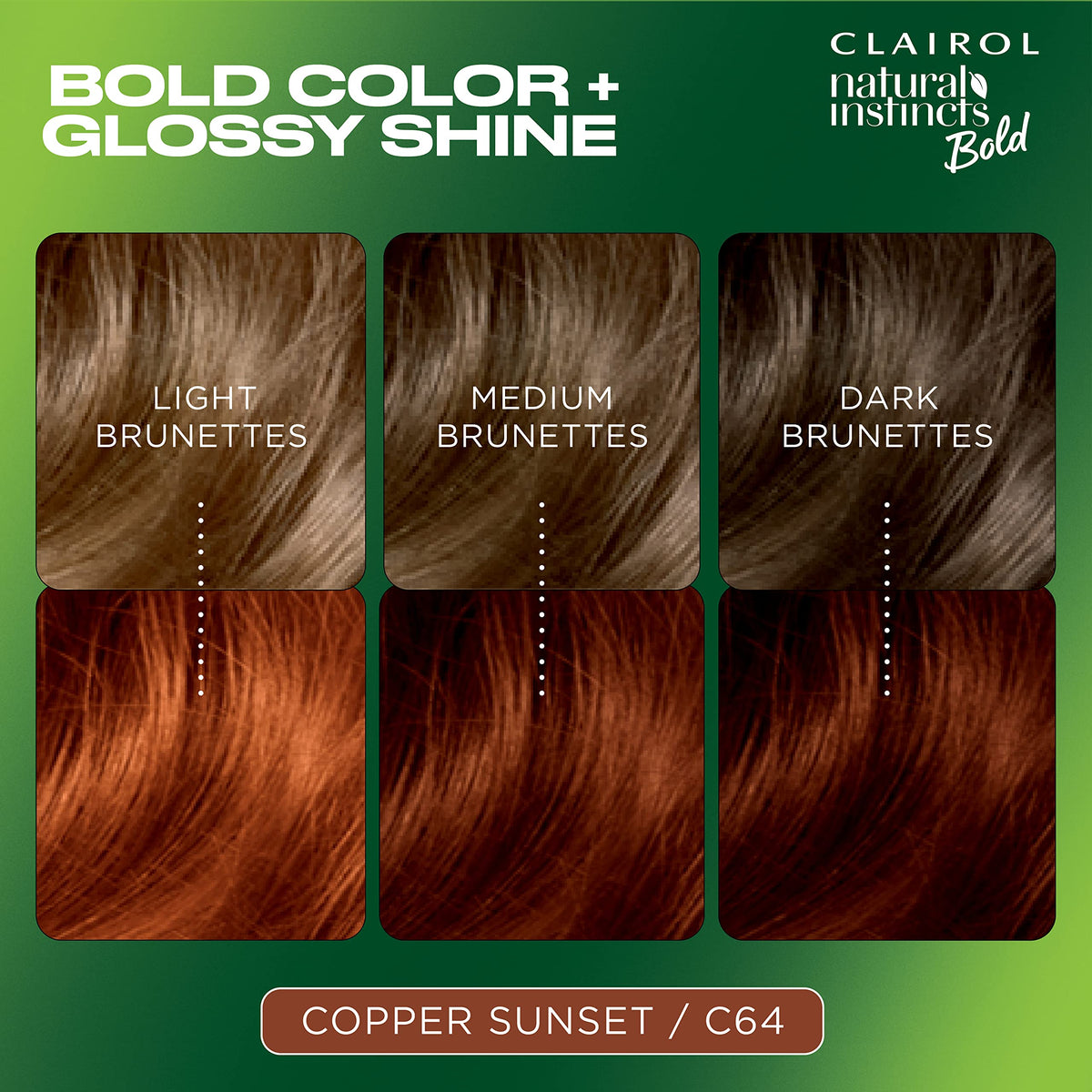 Clairol Natural Instincts Copper Sunset hair dye application kit contents