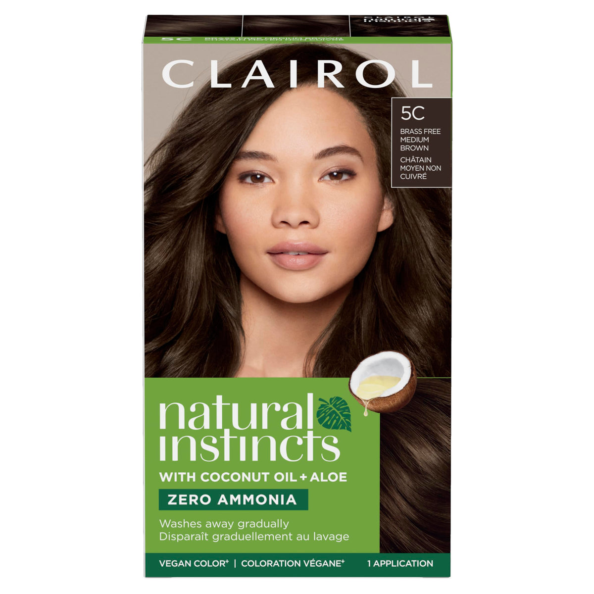 Clairol Natural Instincts Demi-Permanent Dye 5C Medium Brown front view