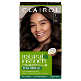 Clairol Natural Instincts Demi-Permanent Hair Dye 3 Brown Black front view