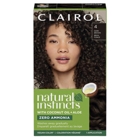 Clairol Natural Instincts Demi-Permanent Hair Dye 4 Dark Brown front view
